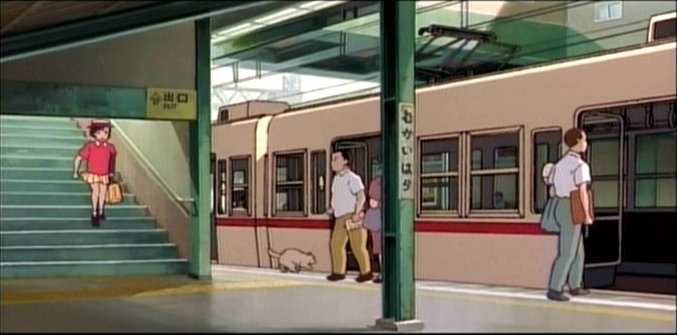 Egg, the cat, gets on the train.